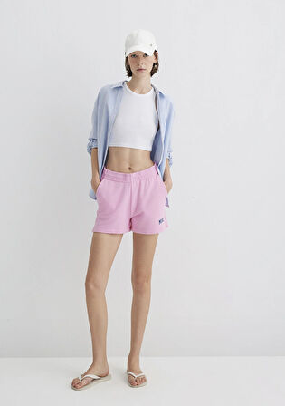 Mavi Logo Baskılı Pembe Şort 1410155-70972