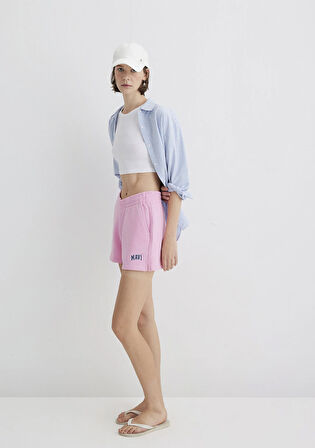 Mavi Logo Baskılı Pembe Şort 1410155-70972