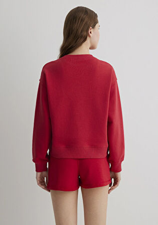 Kapüşonsuz Kırmızı Sweatshirt 1S10338-80638