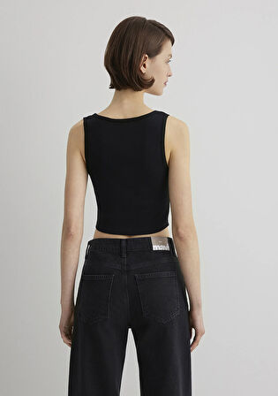 Siyah Crop Basic Atlet 1613071-900
