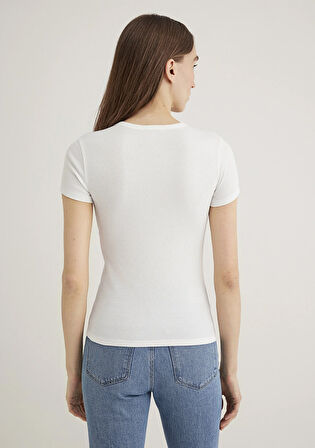 Ekru Basic Tişört 1613081-70057