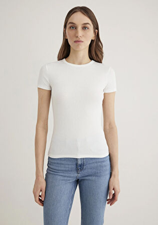 Ekru Basic Tişört 1613081-70057