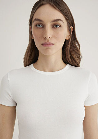 Ekru Basic Tişört 1613081-70057