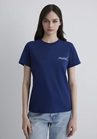 Mavi Logo Baskılı Mavi Tişört 1612962-70722