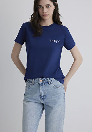 Mavi Logo Baskılı Mavi Tişört 1612962-70722