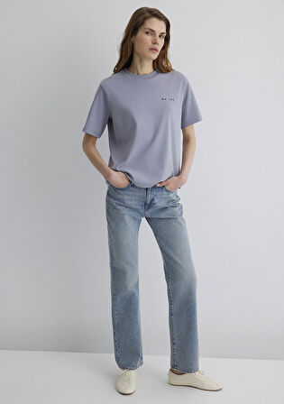 MV Baskılı Mor Tişört 1613148-81919