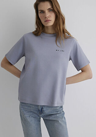 MV Baskılı Mor Tişört 1613148-81919