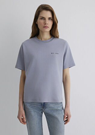 MV Baskılı Mor Tişört 1613148-81919