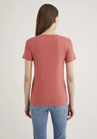 Kelebek Baskılı Pembe Tişört 1613196-71102