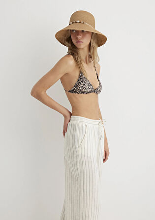 Leopar Desenli Kahverengi Bikini Üstü 1913190-85236