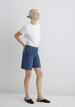 Eliana Casual Koyu Mavi  Jean Şort 1411221-89749