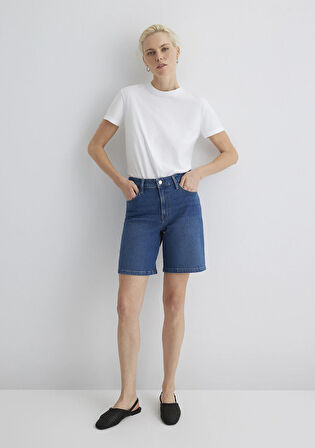 Eliana Casual Koyu Mavi  Jean Şort 1411221-89749