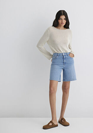 Eliana Casual Açık Mavi Jean Şort 1411221-89750