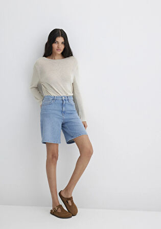 Eliana Casual Açık Mavi Jean Şort 1411221-89750