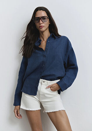 Heidi 90lar Kırık Beyaz Jean Şort 1410057-90426