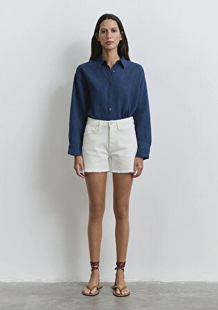 Heidi 90lar Kırık Beyaz Jean Şort 1410057-90426