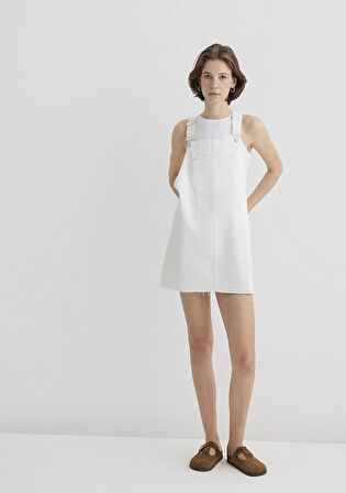 Iza Kırık Beyaz Jean Elbise 1310662-89835