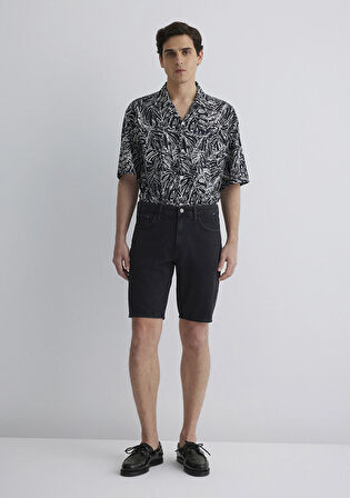 Lucas Street Koyu Gri Jean Şort 0412607-89928