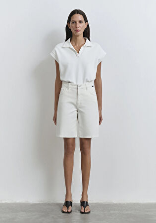Melina Real Blue Kırık Beyaz Jean Şort 1410144-89746