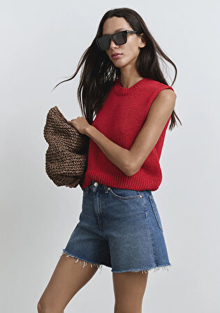 Millie 90lar Koyu Mavi Jean Şort 1458989751