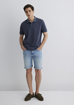 Brian 90lar Canlı Mavi Jean Şort 0418489818