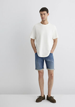 Brian Sporty Koyu Mavi Jean Şort 0418490389