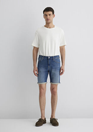 Brian Sporty Koyu Mavi Jean Şort 0418490389