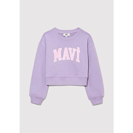 MAVİ LOGO CROP SWEATSHIRT