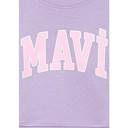 MAVİ LOGO CROP SWEATSHIRT
