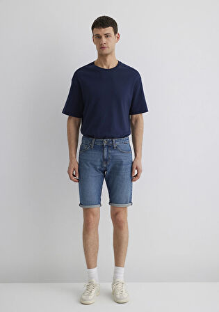 Tim Street Gölgeli Indigo Mavisi Jean Şort 0428487143
