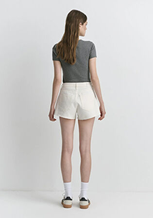 Rosie 90lar Beyaz Jean Şort 1447489739