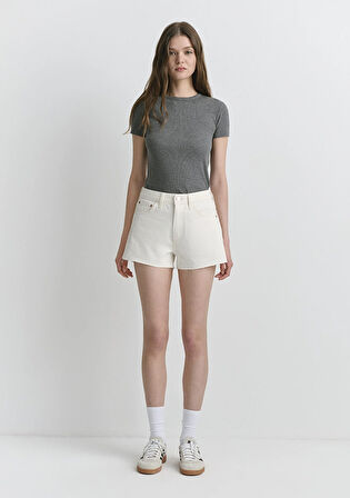 Rosie 90lar Beyaz Jean Şort 1447489739