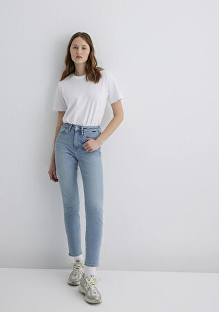 Star Gold Shape Puslu Buz Mavi Jean Pantolon 101077-89180