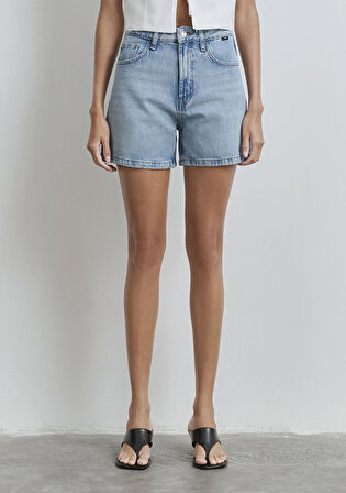 Verna 90lar Buz Mavi Jean Şort 1410059-89747