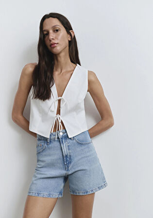 Verna 90lar Buz Mavi Jean Şort 1410059-89747