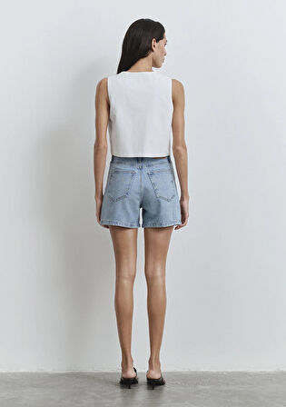 Verna 90lar Buz Mavi Jean Şort 1410059-89747