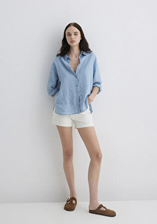 Verna Off White 90lar Jean Şort 1410059-90443