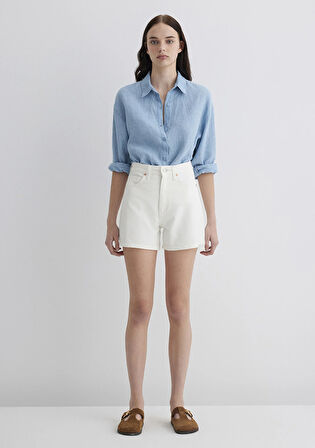 Verna Off White 90lar Jean Şort 1410059-90443