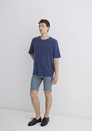 Tim Street Gölgeli Indigo Mavisi Jean Şort 0428489645