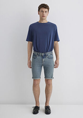 Tim Street Gölgeli Indigo Mavisi Jean Şort 0428489645