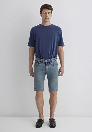 Tim Street Gölgeli Indigo Mavisi Jean Şort 0428489645