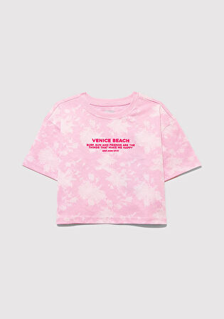 Baskılı Pembe Tişört 7610325-90384