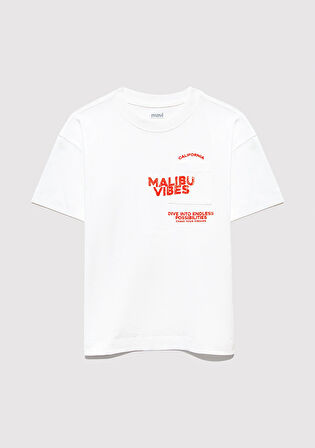 Baskılı Ekru Tişört 6610327-70057