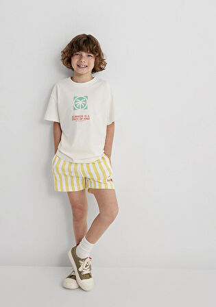 Çizgili Sarı Şort 6410012-89179