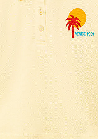 Venice 1991 Baskılı Sarı Polo Tişört 7610335-89143