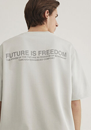 Baskılı Gri Tişört 0612743-70082