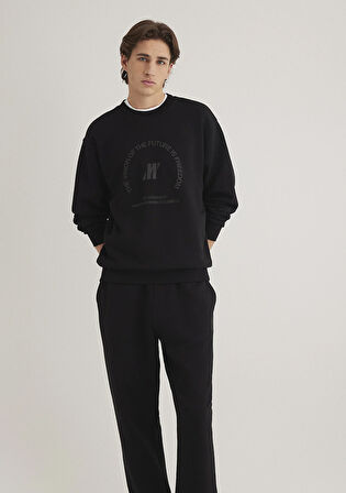 Mavi Pro Baskılı Siyah Sweatshirt 0S10355-71379