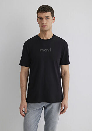 Mavi Baskılı Siyah Tişört 0612732-900