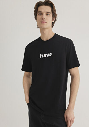 Hav Baskılı Siyah Tişört 0612759-900
