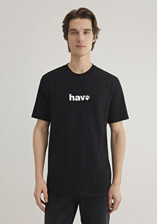 Hav Baskılı Siyah Tişört 0612759-900